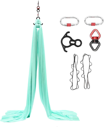 Aerial Silks Equipment, Stretch Aerial Silk Starter Kit for Aerial Acrobatic Dance, Aerial Yoga Hammock