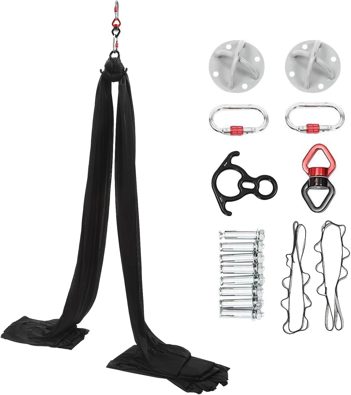 Aerial Silks Equipment, Stretch Aerial Silk Starter Kit for Aerial Acrobatic Dance, Aerial Yoga Hammock