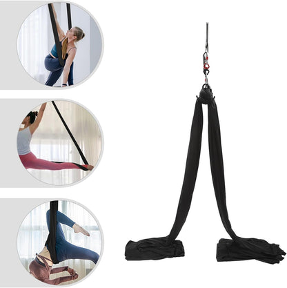 Aerial Silks Equipment, Stretch Aerial Silk Starter Kit for Aerial Acrobatic Dance, Aerial Yoga Hammock