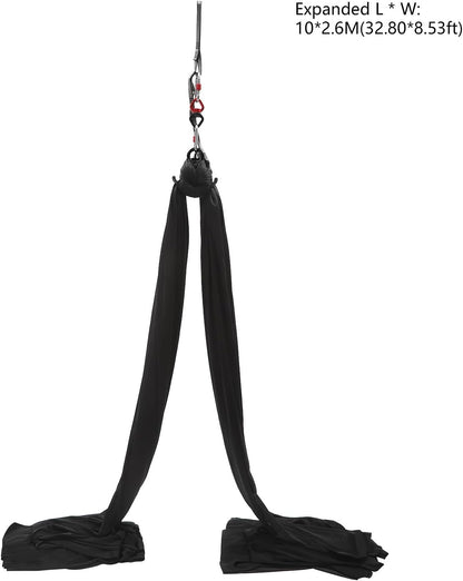 Aerial Silks Equipment, Stretch Aerial Silk Starter Kit for Aerial Acrobatic Dance, Aerial Yoga Hammock