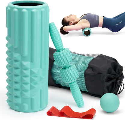 5 in 1 Foam Roller Set, High Density Patented Exercise Roller