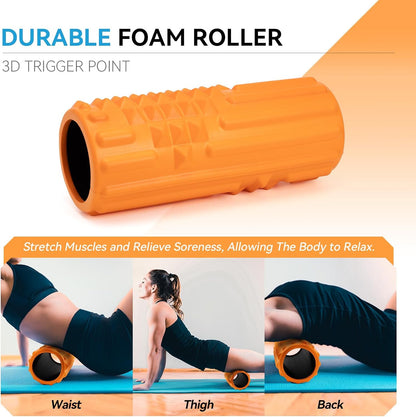 5 in 1 Foam Roller Set, High Density Patented Exercise Roller
