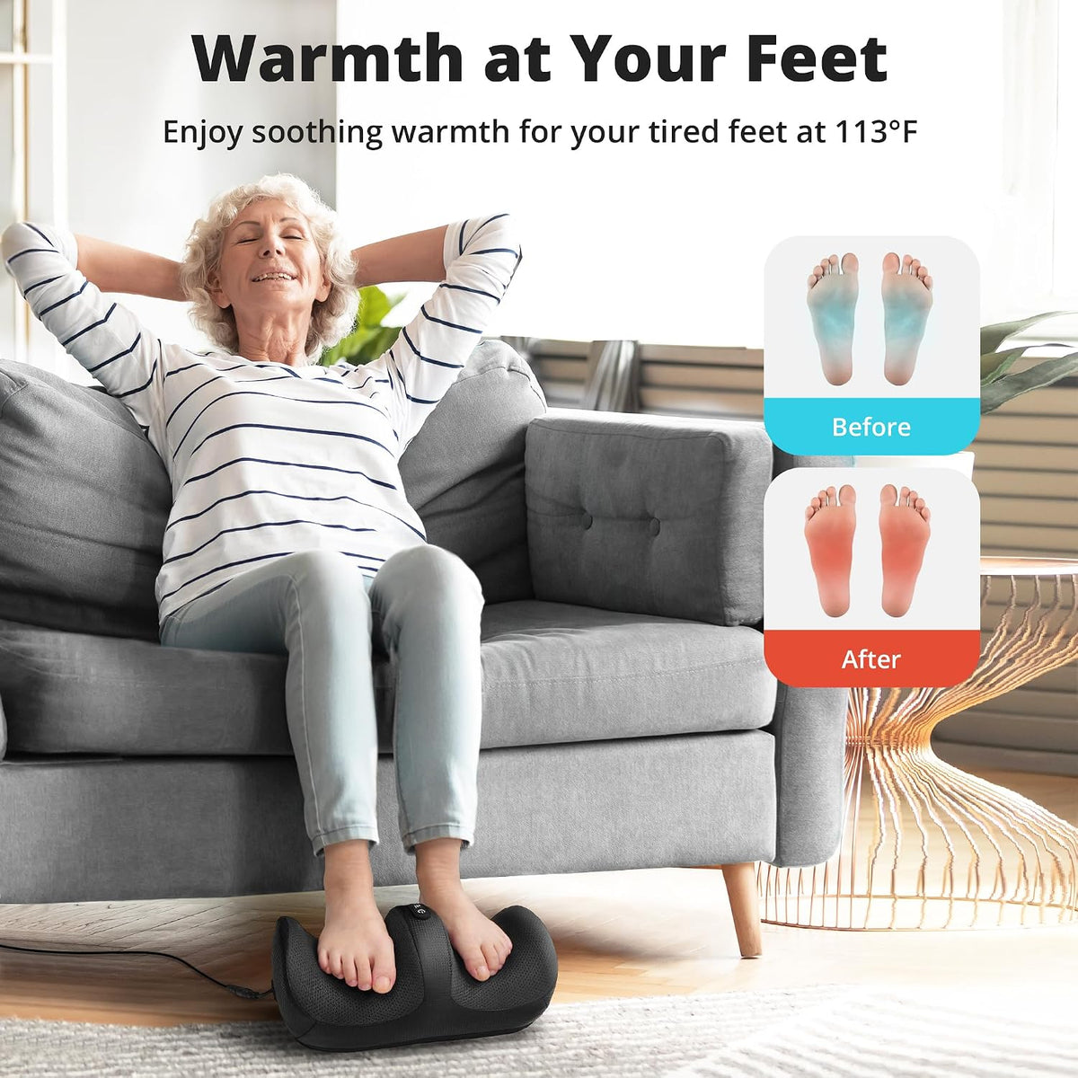 Foot Massager with Heat, Foot and Calf Massager, Not Cordless