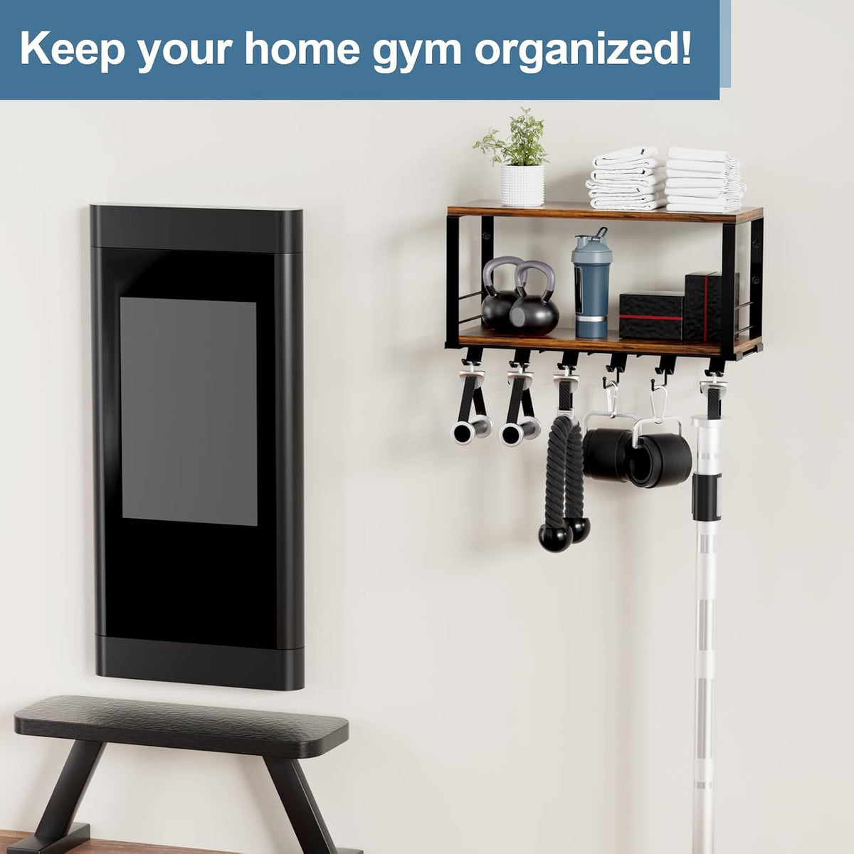2 Tier Floating Shelf Compatible with Tonal Accessories Wall Mount