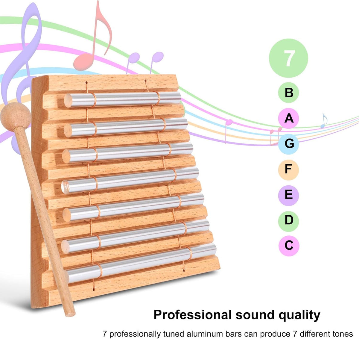 7 Tone Hand Chime Instrument for Meditation Sound Healing Classroom
