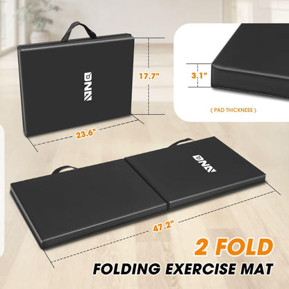 Foldable Soft Kneeling Pad Mat Extra Thick Foam Knee Pad Mat Water Resistant 43 X 17.7 X 1.6 in for Auto Maintenance, Gardening, Baby Bath, Yoga, w/Handles, TOOLS-00501