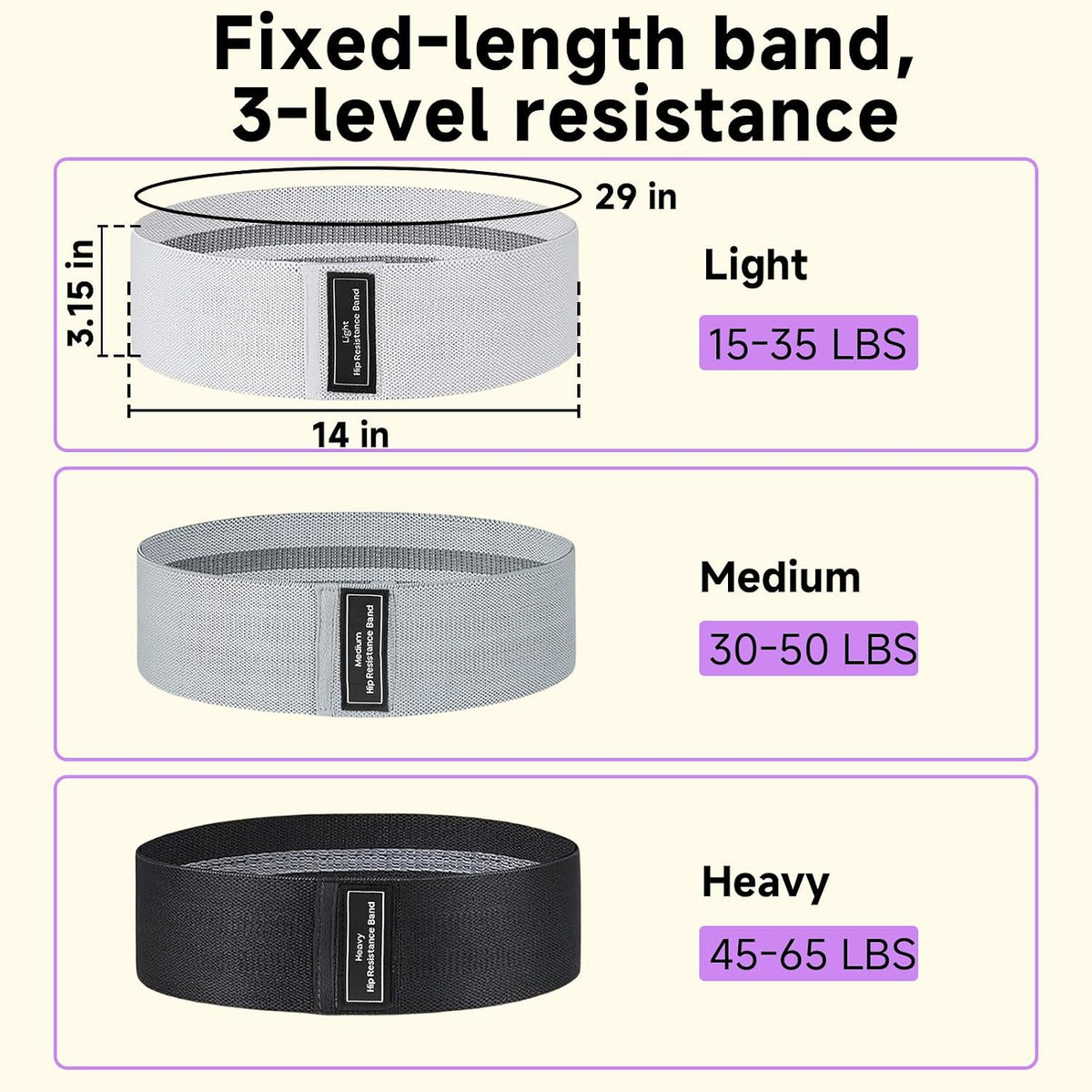 Resistance Bands, Fabric Workout Bands for Women & Men, Cloth Booty Resistance Loop Bands, Thick Squat Bands for Home Fitness, Gym, Yoga, Pilates for Butt Legs Thigh Hip Glute