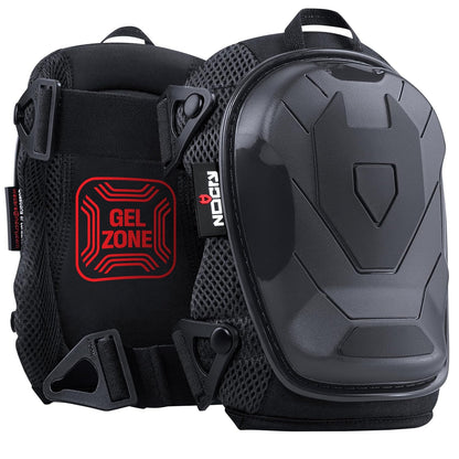 Professional Construction Knee Pads for Men and Women with Non-Slip Heavy Duty Cap and Ankle Support — Thick Foam and Gel Cushioning — Reinforced, Adjustable Straps and Military Grade Rivets