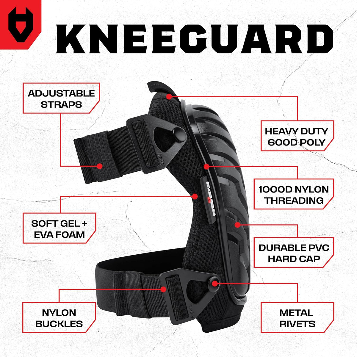 Professional Construction Knee Pads for Men and Women with Non-Slip Heavy Duty Cap and Ankle Support — Thick Foam and Gel Cushioning — Reinforced, Adjustable Straps and Military Grade Rivets