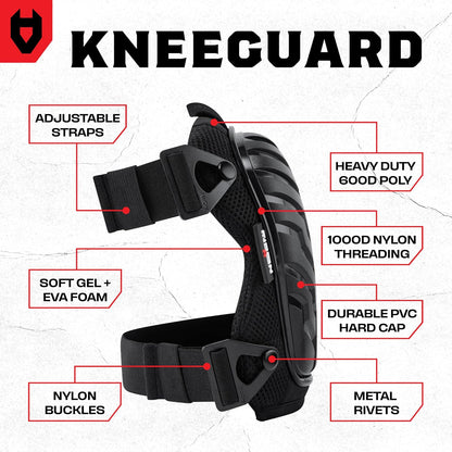Professional Construction Knee Pads for Men and Women with Non-Slip Heavy Duty Cap and Ankle Support — Thick Foam and Gel Cushioning — Reinforced, Adjustable Straps and Military Grade Rivets