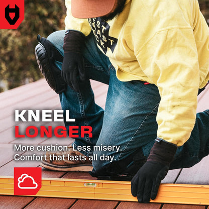 Professional Construction Knee Pads for Men and Women with Non-Slip Heavy Duty Cap and Ankle Support — Thick Foam and Gel Cushioning — Reinforced, Adjustable Straps and Military Grade Rivets