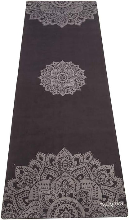 Travel Yoga Mat | 2-in-1 Mat+Towel | Lightweight, Foldable, Eco Luxury | Ideal for Hot Yoga, Bikram, Pilates, Barre, Sweat | 1.5mm Thick | Includes Carrying Strap!