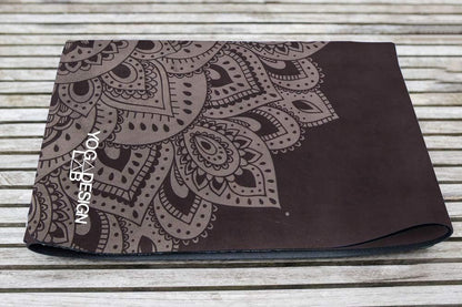 Travel Yoga Mat | 2-in-1 Mat+Towel | Lightweight, Foldable, Eco Luxury | Ideal for Hot Yoga, Bikram, Pilates, Barre, Sweat | 1.5mm Thick | Includes Carrying Strap!
