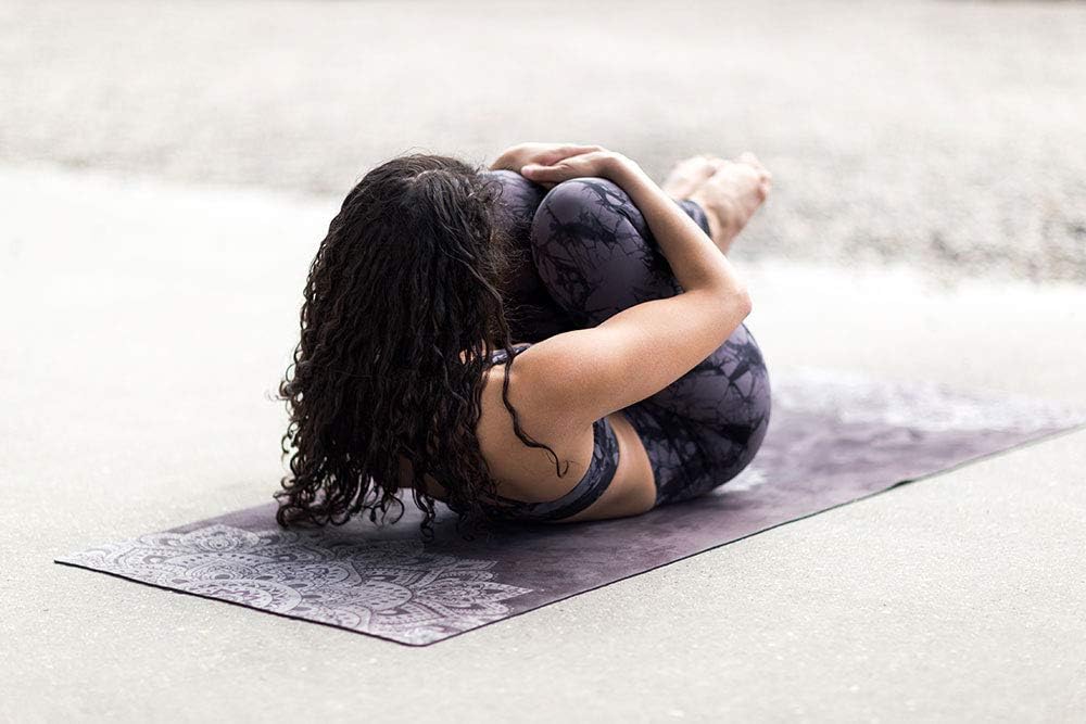 Travel Yoga Mat | 2-in-1 Mat+Towel | Lightweight, Foldable, Eco Luxury | Ideal for Hot Yoga, Bikram, Pilates, Barre, Sweat | 1.5mm Thick | Includes Carrying Strap!