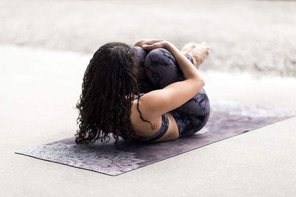 Travel Yoga Mat | 2-in-1 Mat+Towel | Lightweight, Foldable, Eco Luxury | Ideal for Hot Yoga, Bikram, Pilates, Barre, Sweat | 1.5mm Thick | Includes Carrying Strap!