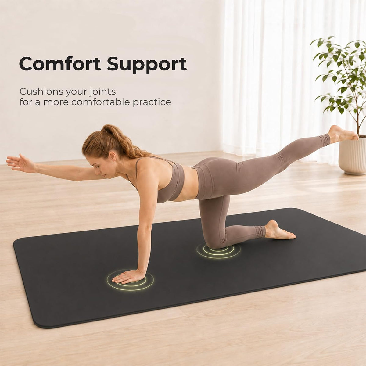 TPE Yoga Mat 72"x24"/35", 8mm/10mm Thick, Non-Slip, Carry Strap