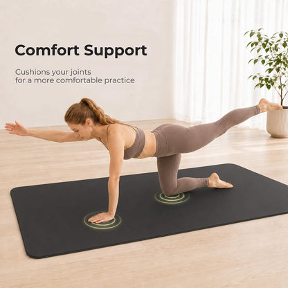 TPE Yoga Mat 72"x24"/35", 8mm/10mm Thick, Non-Slip, Carry Strap