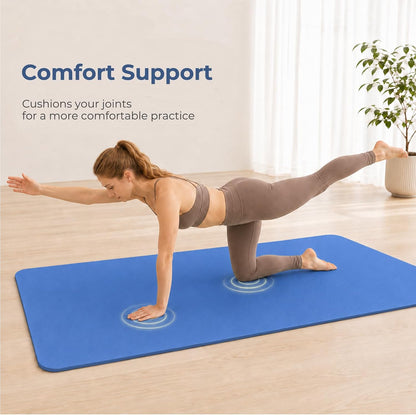 TPE Yoga Mat 72"x24"/35", 8mm/10mm Thick, Non-Slip, Carry Strap
