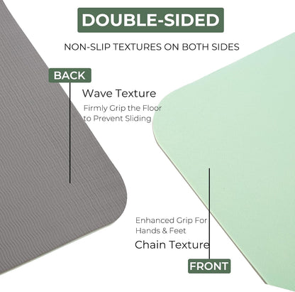 TPE Yoga Mat 72"x24"/35", 8mm/10mm Thick, Non-Slip, Carry Strap