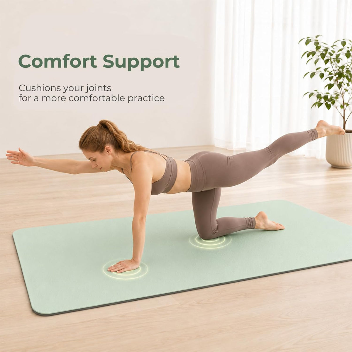 TPE Yoga Mat 72"x24"/35", 8mm/10mm Thick, Non-Slip, Carry Strap