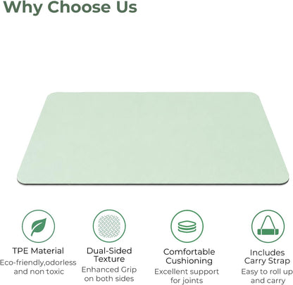TPE Yoga Mat 72"x24"/35", 8mm/10mm Thick, Non-Slip, Carry Strap