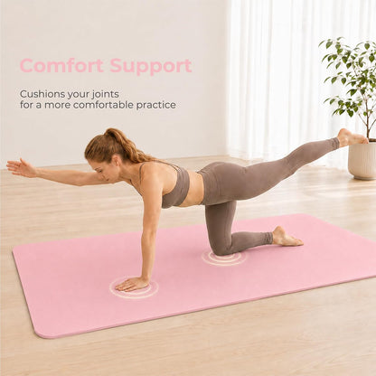TPE Yoga Mat 72"x24"/35", 8mm/10mm Thick, Non-Slip, Carry Strap