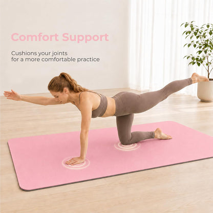 TPE Yoga Mat 72"x24"/35", 8mm/10mm Thick, Non-Slip, Carry Strap