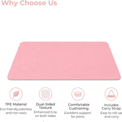 TPE Yoga Mat 72"x24"/35", 8mm/10mm Thick, Non-Slip, Carry Strap