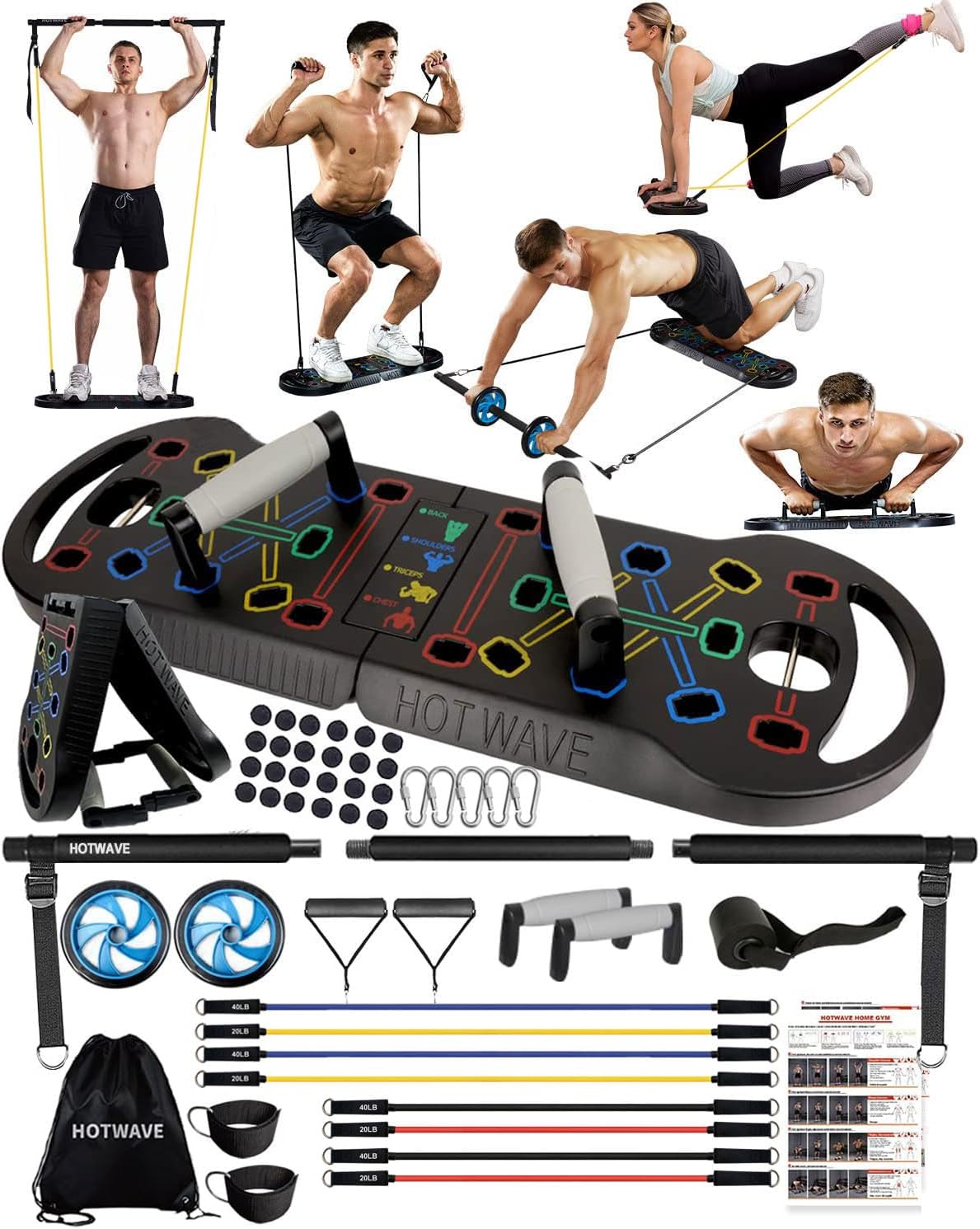 Push Up Board, Portable PushUp Board, Foldable 20 in 1 Push Up Bar