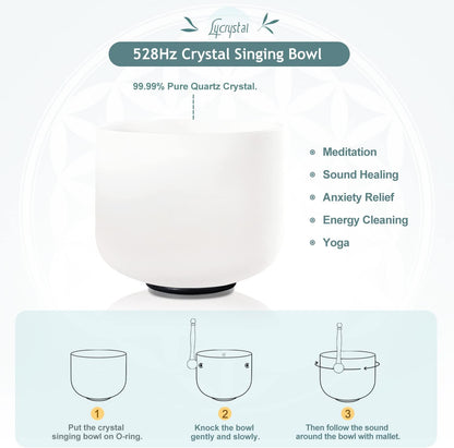 11 Inch C Note Root Chakra Frosted Quartz Crystal Singing Bowl