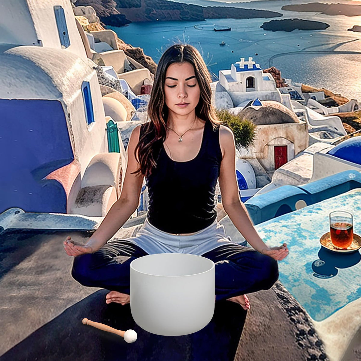 11 Inch C Note Root Chakra Frosted Quartz Crystal Singing Bowl