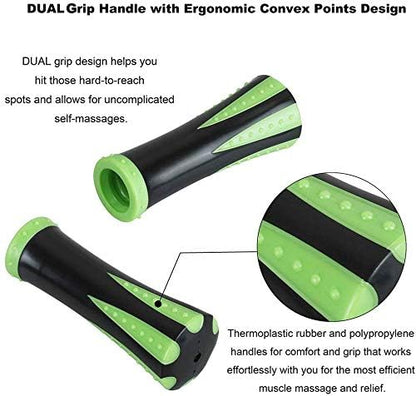 Professional 9-Roller Deep Tissue Massage Stick - Portable Muscle Recovery Roller for Athletes, Relieves Post-Workout Soreness & Leg/Back Pain - Portable Physio Tool (Purple)