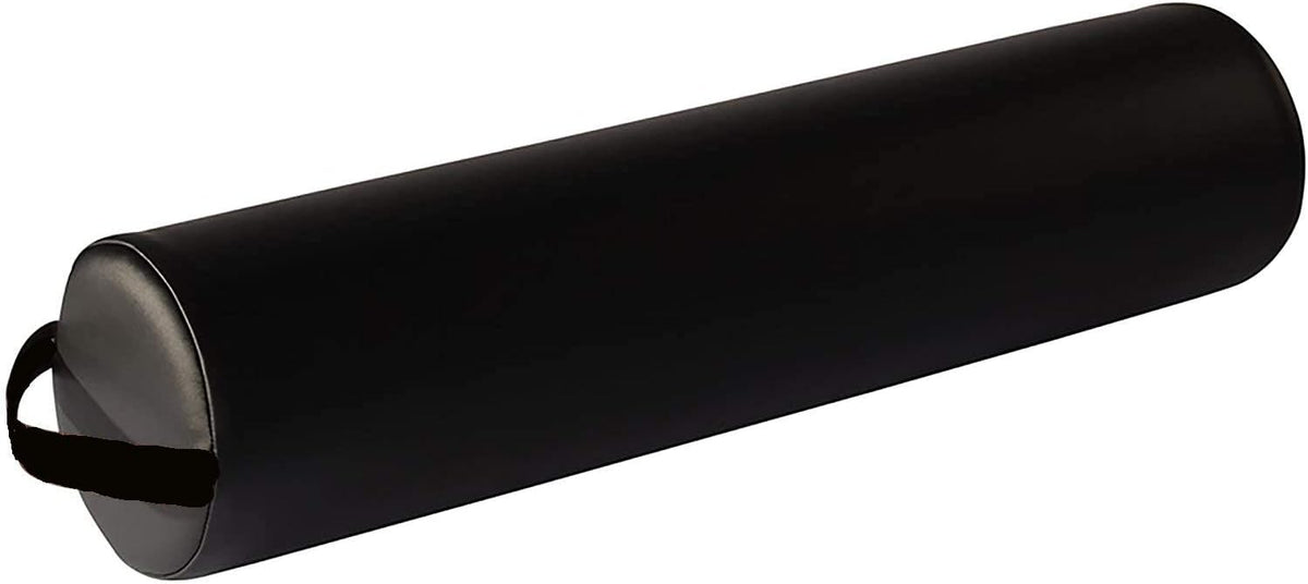 ® Full Round Massage Table Bolster Pillow Cushion 6” R x 26” L (Black)