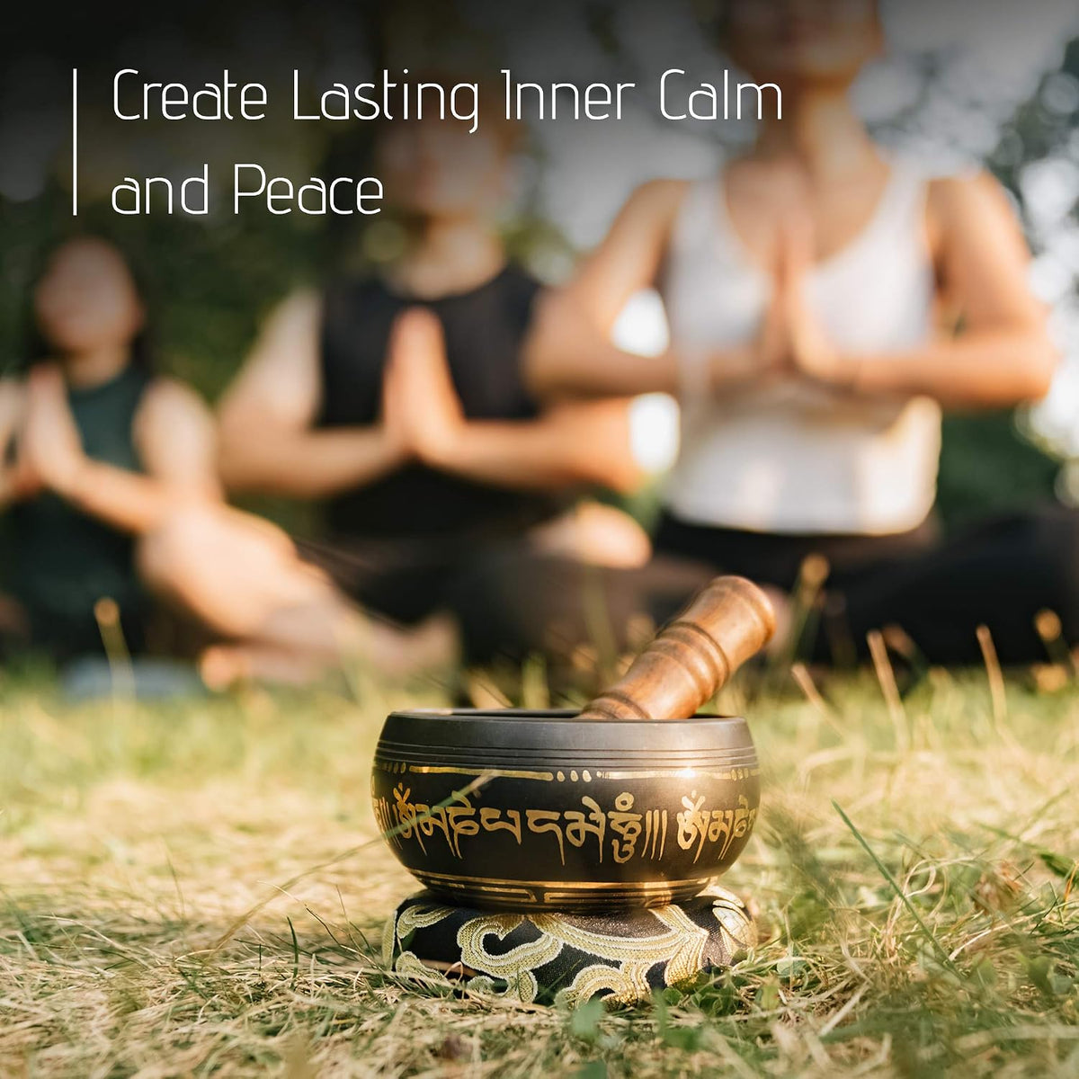 4" Tibetan Singing Bowl Set with Case, Crafted in Nepal, Black