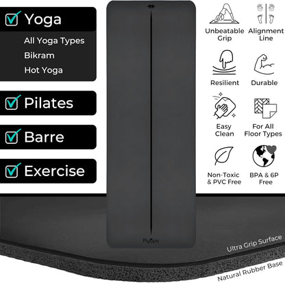 Ultra Grip PRO Yoga Mat – EXTREME Non-Slip Performance - Dry & Wet Grip - Smarter Alignment Lines - Comfortable & Sweat Resistant - For Yoga, Pilates & Hot Yoga
