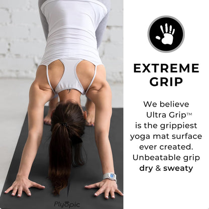 Ultra Grip PRO Yoga Mat – EXTREME Non-Slip Performance - Dry & Wet Grip - Smarter Alignment Lines - Comfortable & Sweat Resistant - For Yoga, Pilates & Hot Yoga
