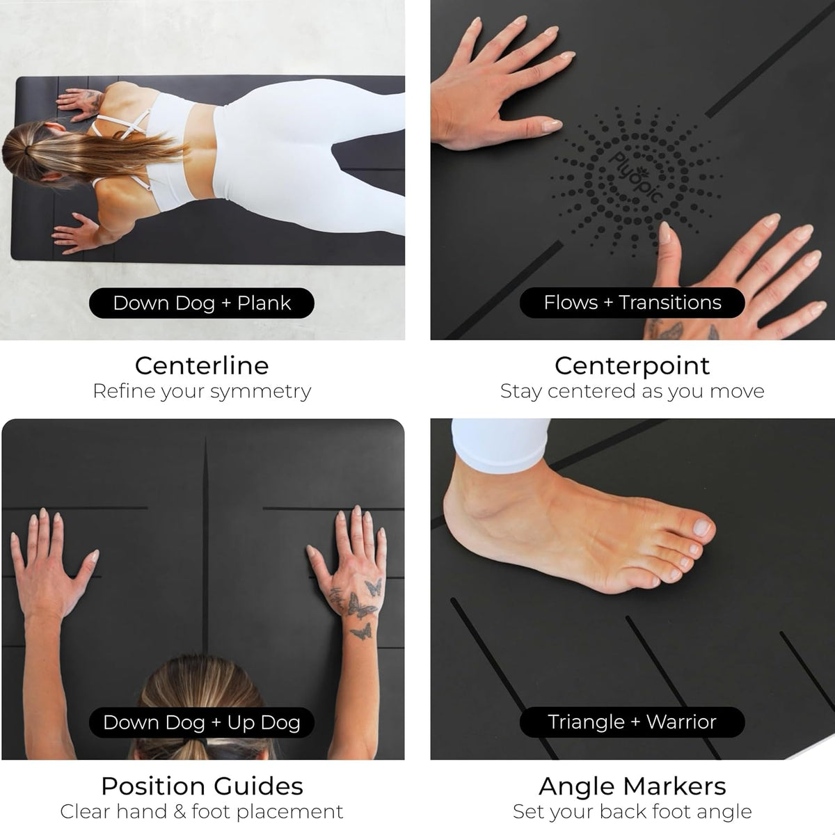 Ultra Grip PRO Yoga Mat – EXTREME Non-Slip Performance - Dry & Wet Grip - Smarter Alignment Lines - Comfortable & Sweat Resistant - For Yoga, Pilates & Hot Yoga