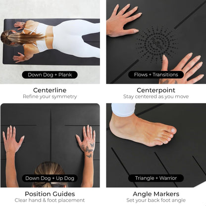 Ultra Grip PRO Yoga Mat – EXTREME Non-Slip Performance - Dry & Wet Grip - Smarter Alignment Lines - Comfortable & Sweat Resistant - For Yoga, Pilates & Hot Yoga