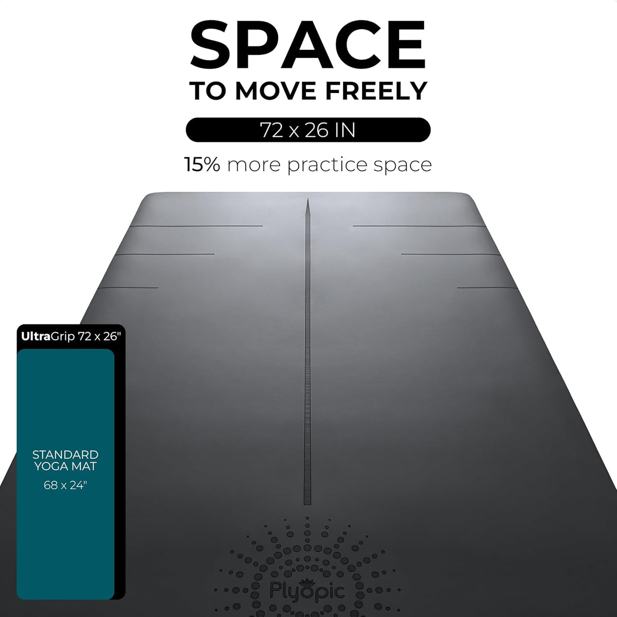Ultra Grip PRO Yoga Mat – EXTREME Non-Slip Performance - Dry & Wet Grip - Smarter Alignment Lines - Comfortable & Sweat Resistant - For Yoga, Pilates & Hot Yoga