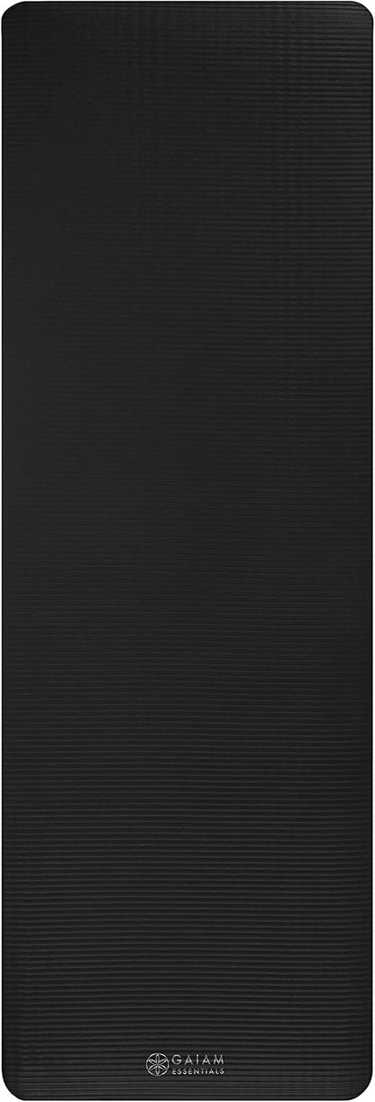Thick Yoga Mat, Exercise & Fitness Mat with Easy-Cinch Carrying Strap