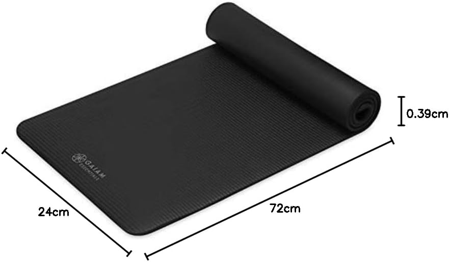 Thick Yoga Mat, Exercise & Fitness Mat with Easy-Cinch Carrying Strap