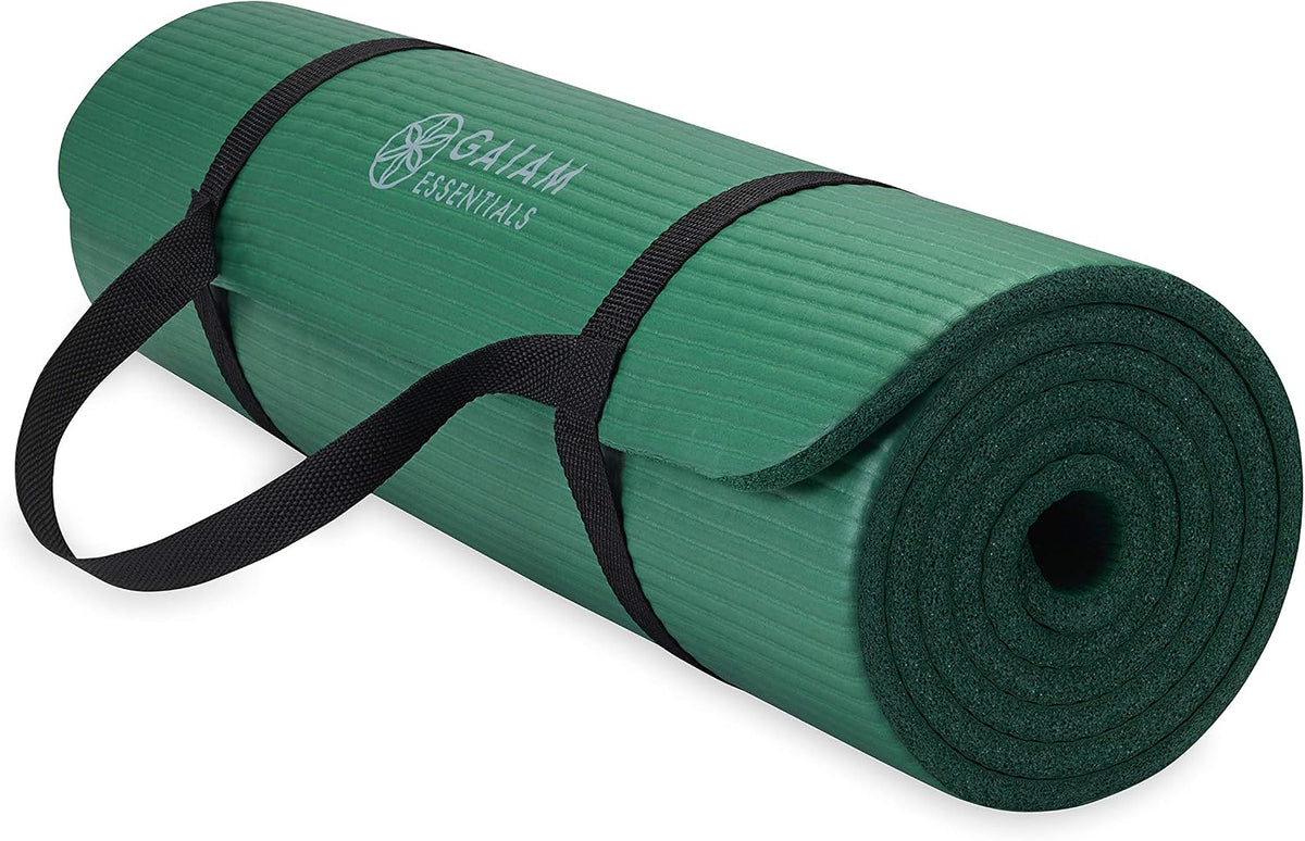 Thick Yoga Mat, Exercise & Fitness Mat with Easy-Cinch Carrying Strap