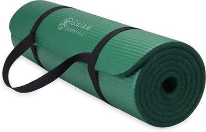 Thick Yoga Mat, Exercise & Fitness Mat with Easy-Cinch Carrying Strap