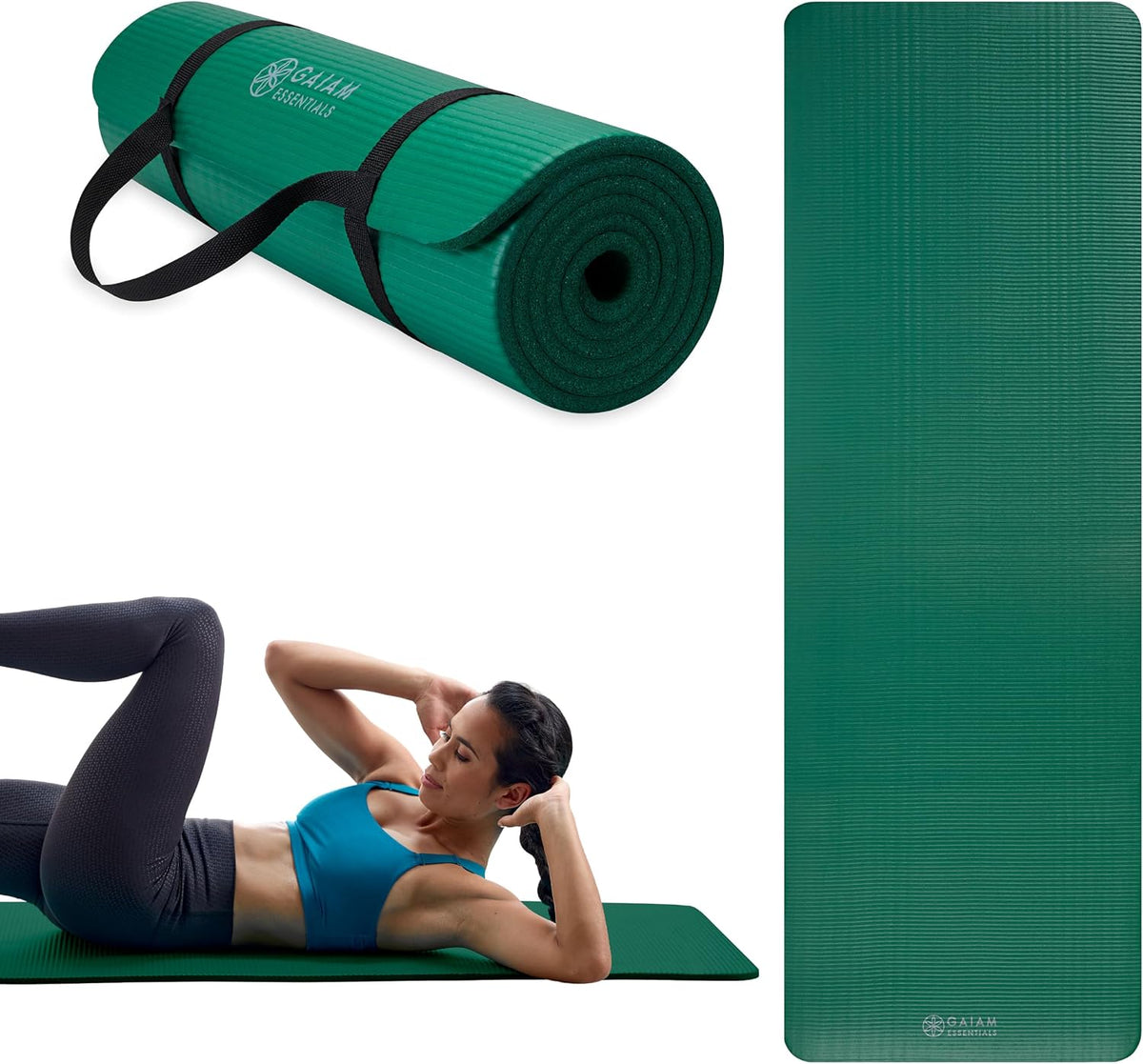 Thick Yoga Mat, Exercise & Fitness Mat with Easy-Cinch Carrying Strap