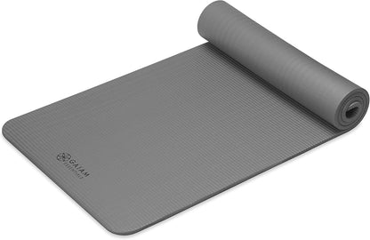 Thick Yoga Mat, Exercise & Fitness Mat with Easy-Cinch Carrying Strap
