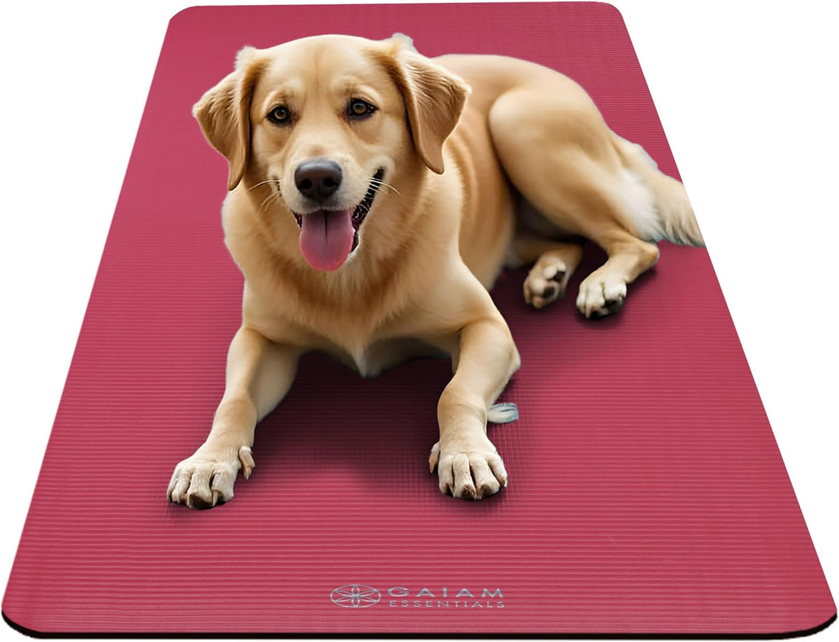 Thick Yoga Mat, Exercise & Fitness Mat with Easy-Cinch Carrying Strap