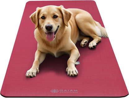 Thick Yoga Mat, Exercise & Fitness Mat with Easy-Cinch Carrying Strap