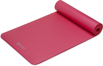 Thick Yoga Mat, Exercise & Fitness Mat with Easy-Cinch Carrying Strap