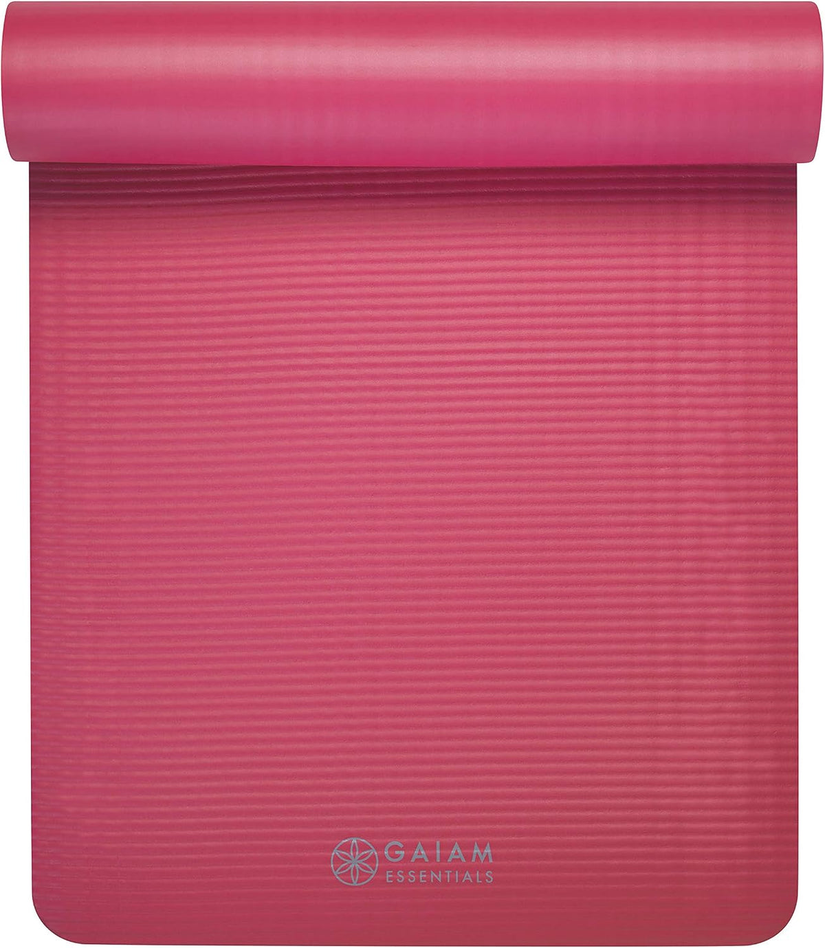 Thick Yoga Mat, Exercise & Fitness Mat with Easy-Cinch Carrying Strap