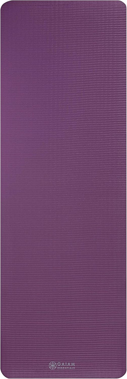 Thick Yoga Mat, Exercise & Fitness Mat with Easy-Cinch Carrying Strap
